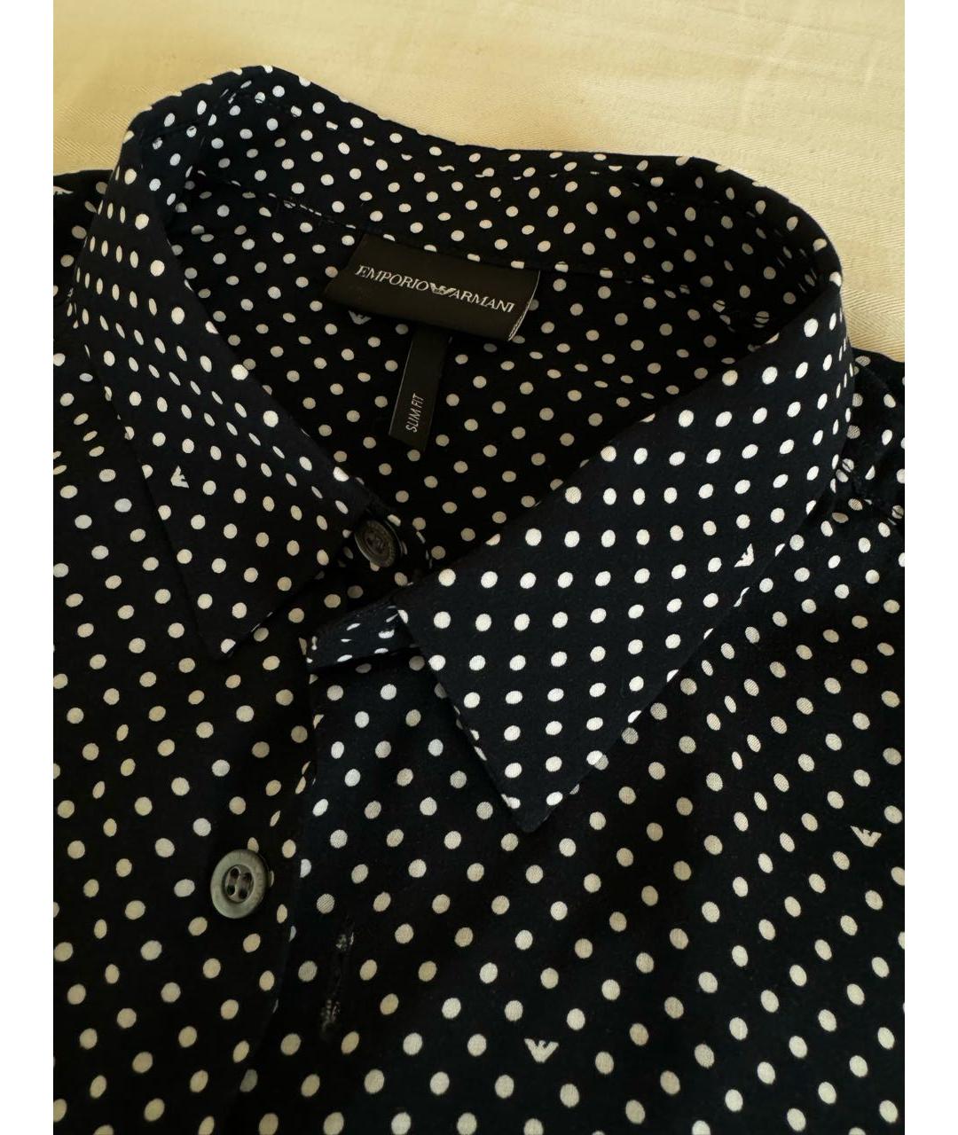 EMPORIO ARMANI Черная хлопковая кэжуал рубашка, фото 2