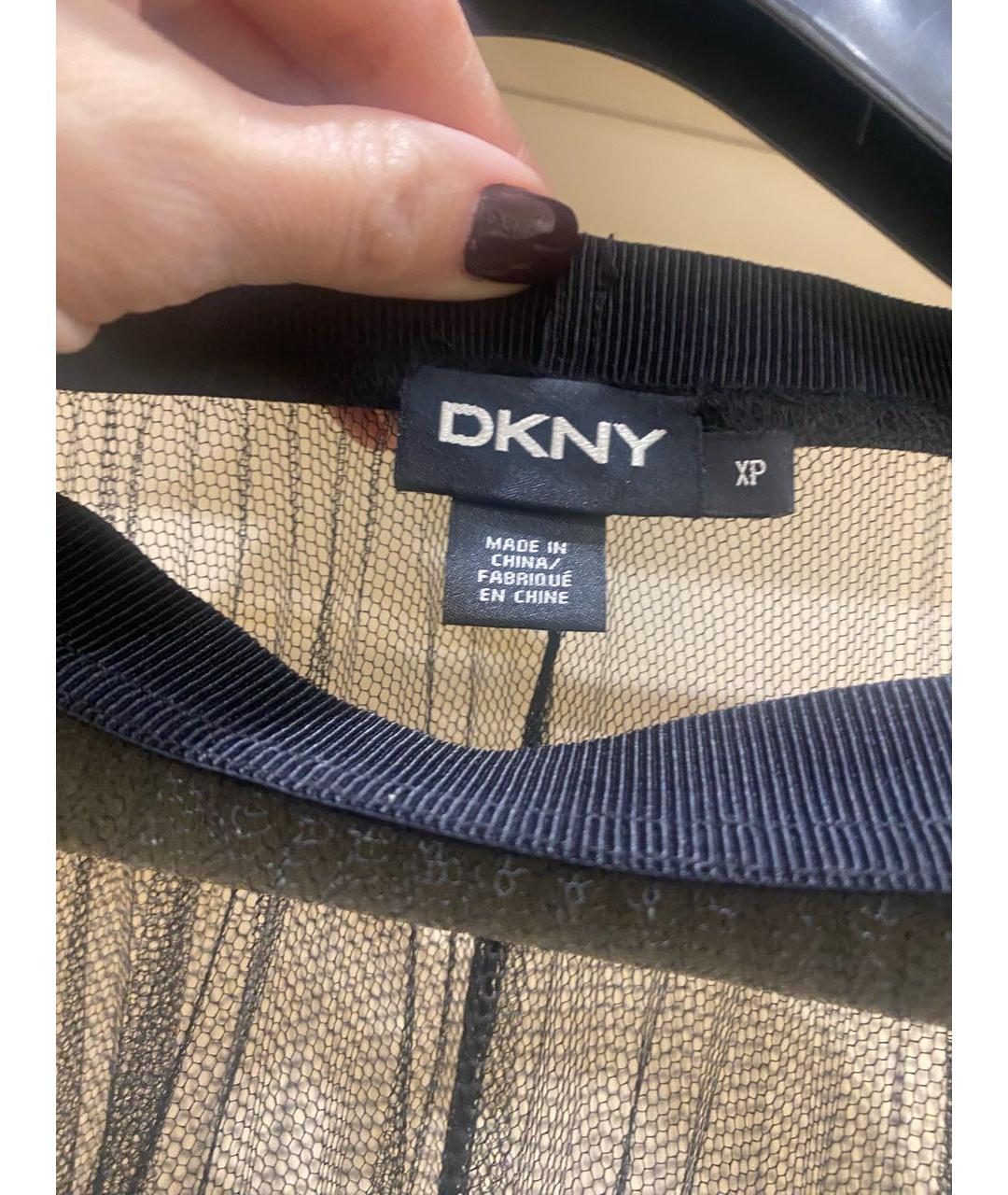 DKNY Черная сетчатая юбка мини, фото 2