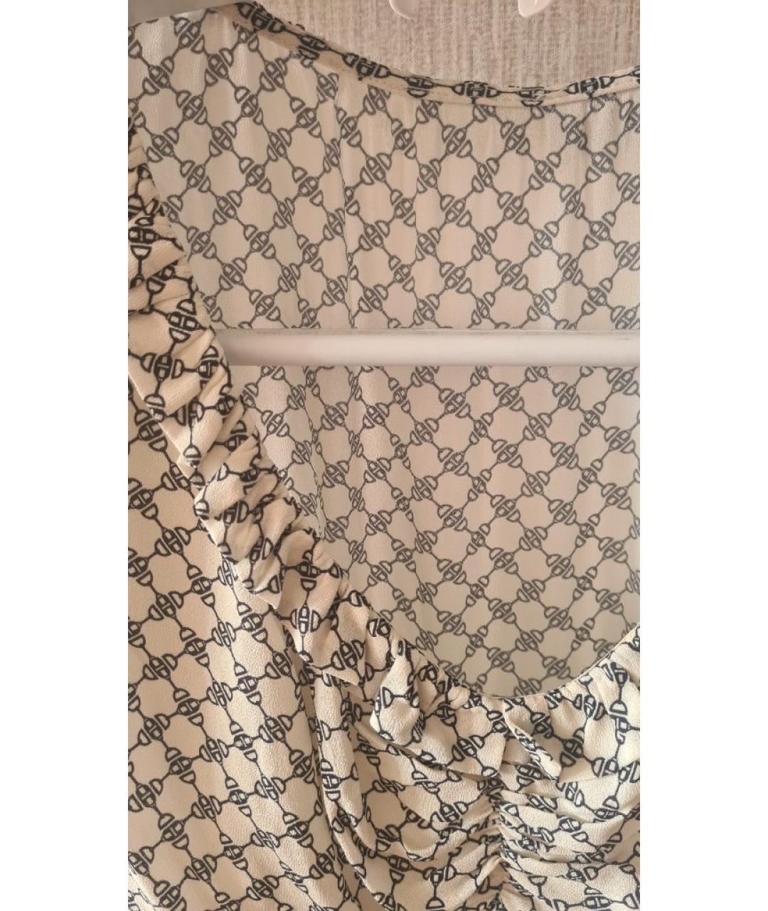 ELISABETTA FRANCHI Белое вискозное повседневное платье, фото 3