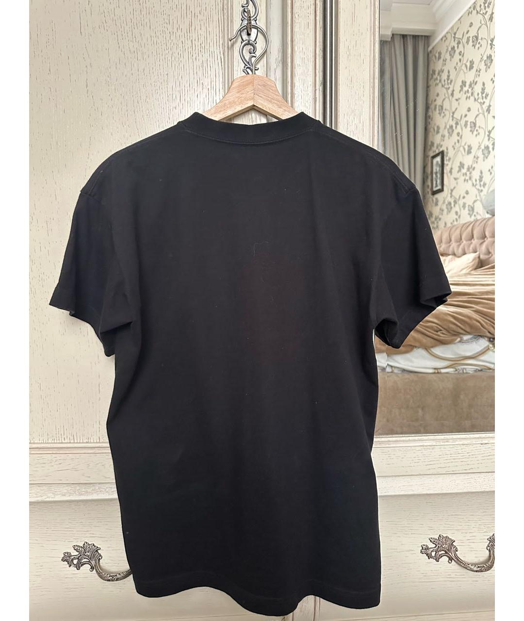 BALENCIAGA Черная хлопковая футболка, фото 2