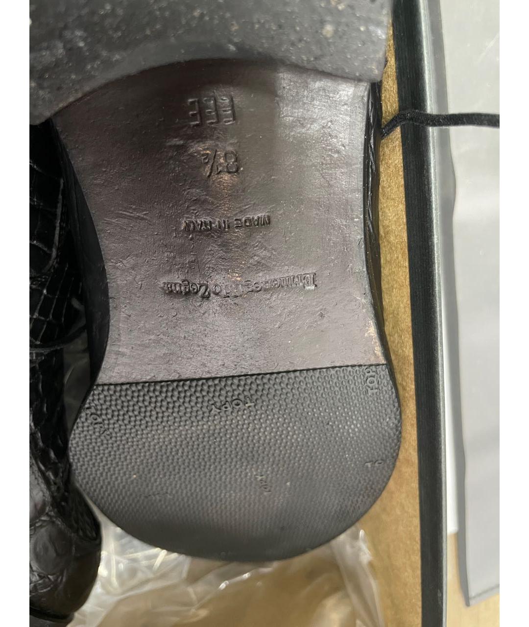 ZEGNA Черные туфли из экзотической кожи, фото 5