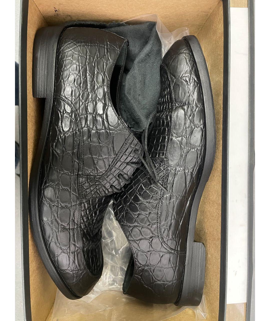 ZEGNA Черные туфли из экзотической кожи, фото 6