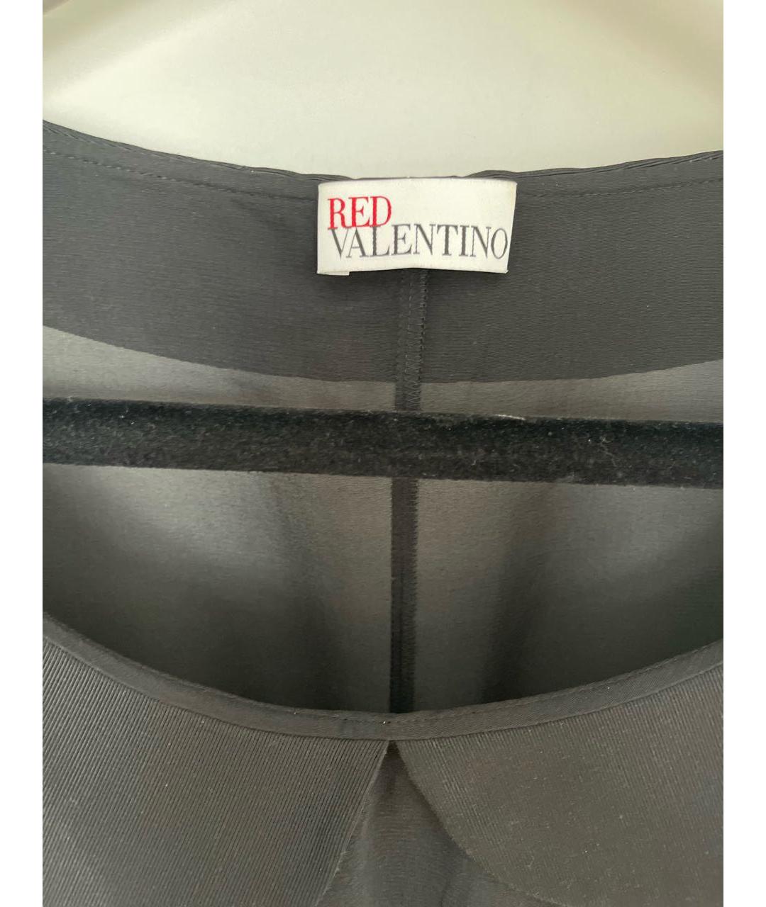RED VALENTINO Черная шифоновая блузы, фото 3