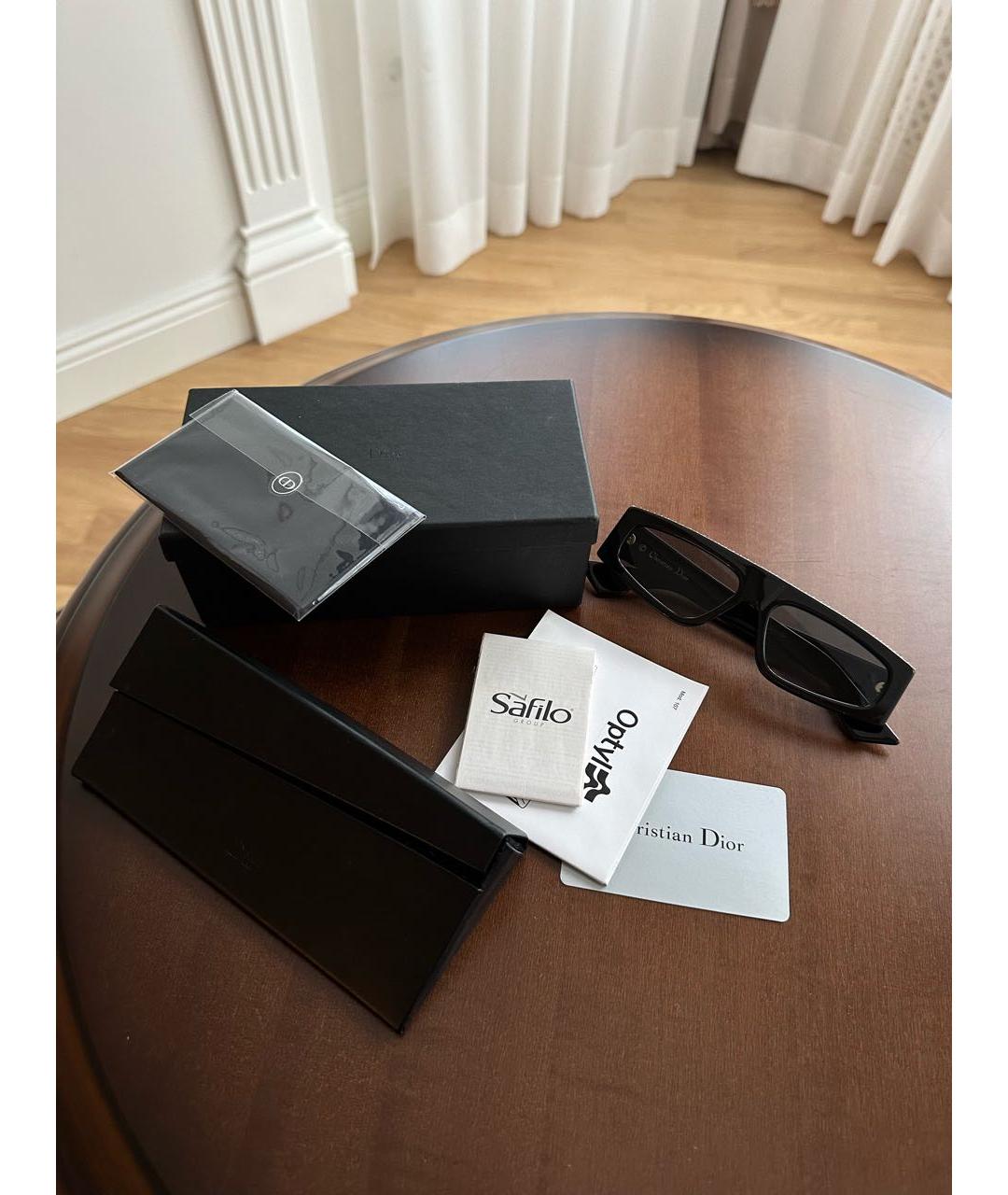 CHRISTIAN DIOR Черные пластиковые солнцезащитные очки, фото 2