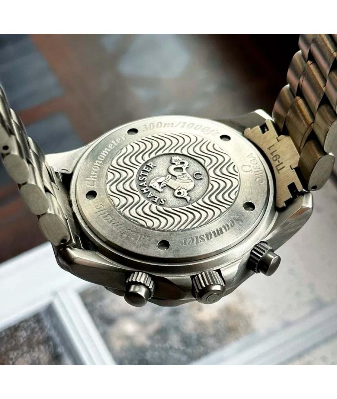 OMEGA Серебряные титановые часы, фото 3