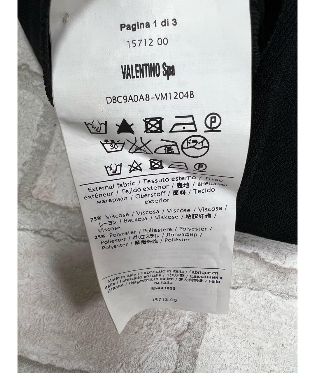 VALENTINO Черное вискозное платье, фото 4