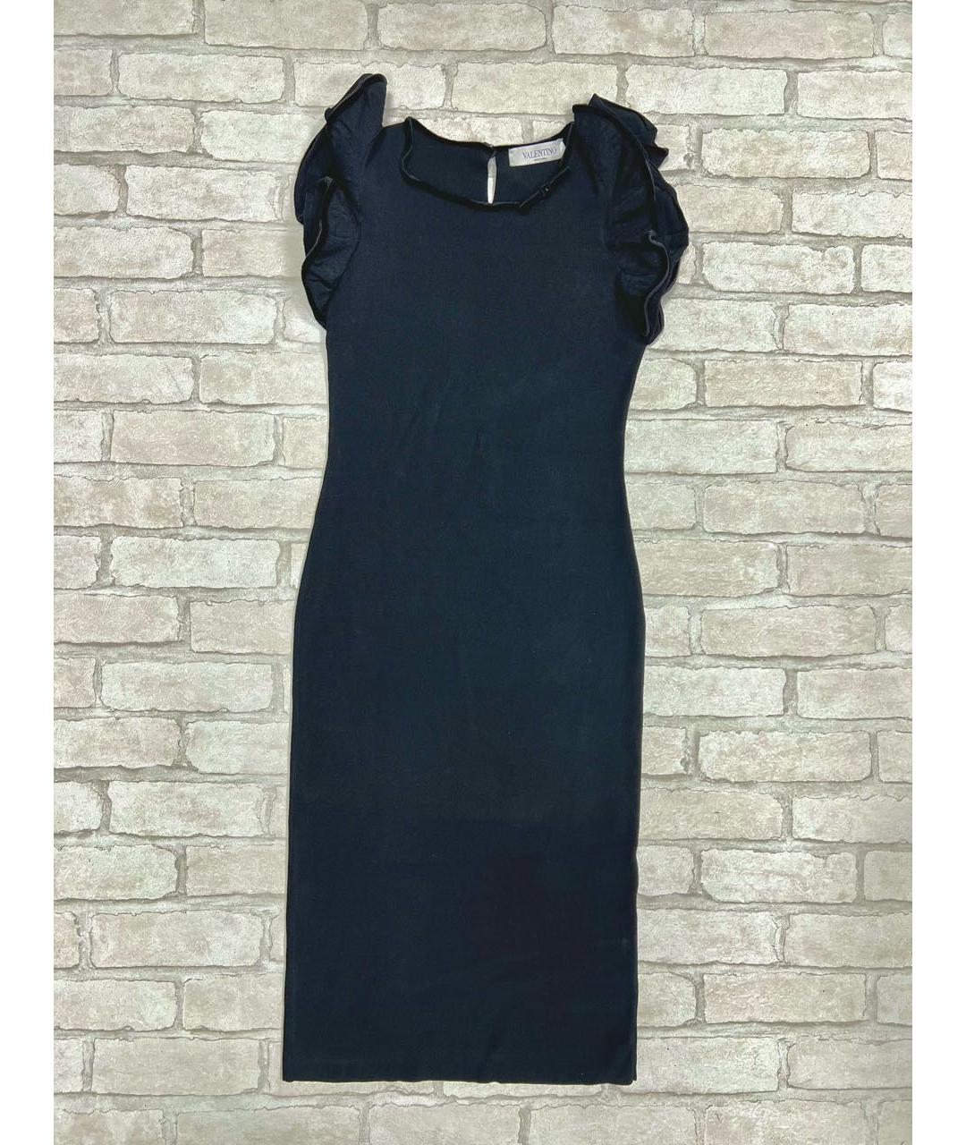 VALENTINO Черное вискозное платье, фото 5