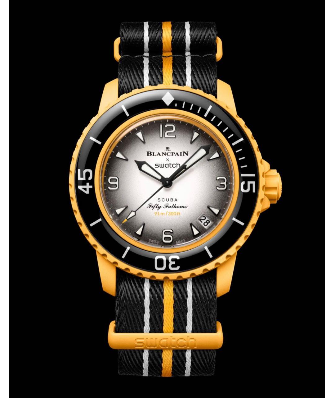 Blancpain Желтые керамические часы, фото 8