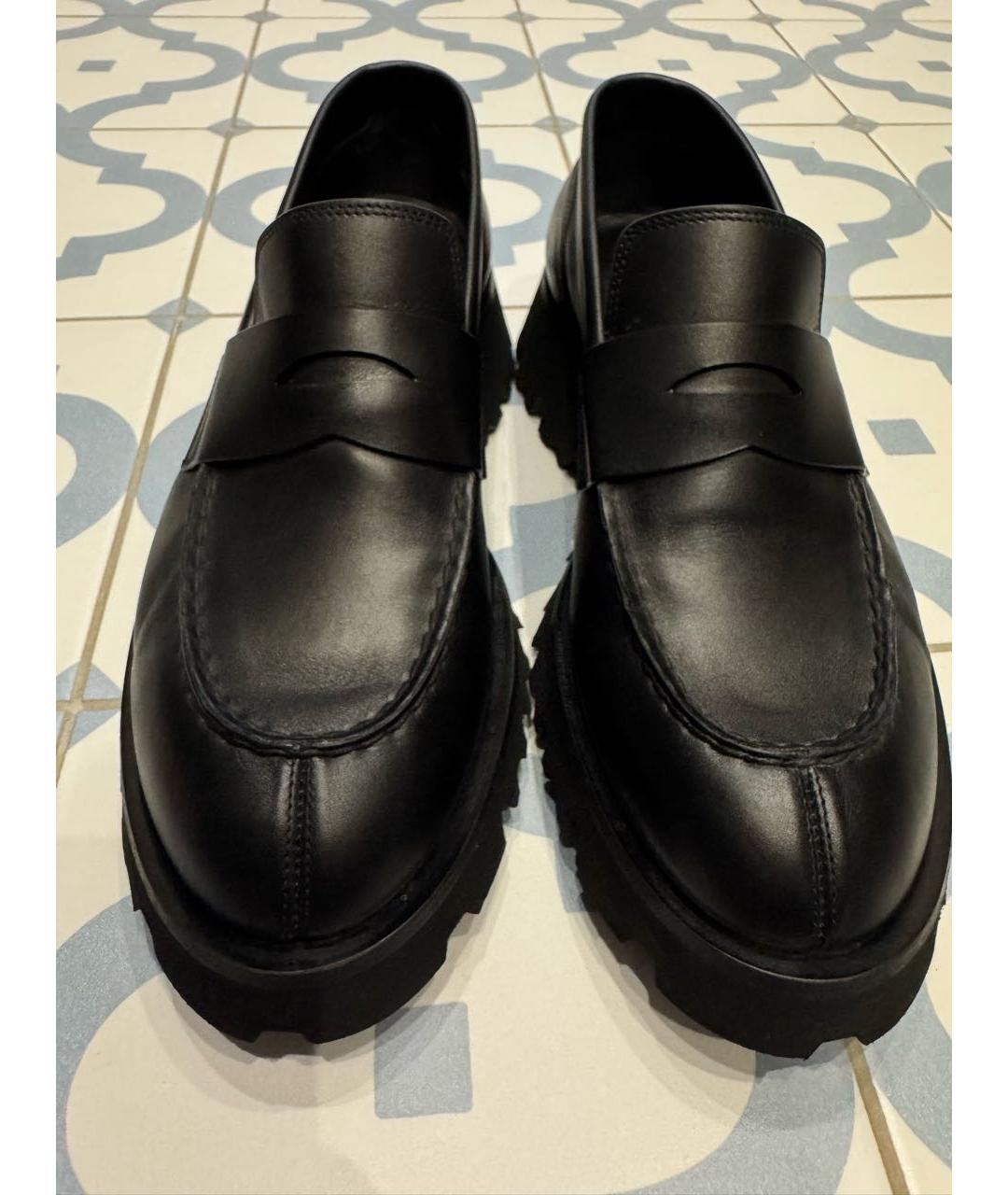 SANTONI Черные кожаные лоферы, фото 3