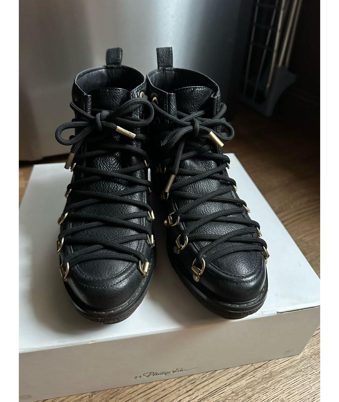 3.1 PHILLIP LIM Черные кожаные ботинки, фото 2