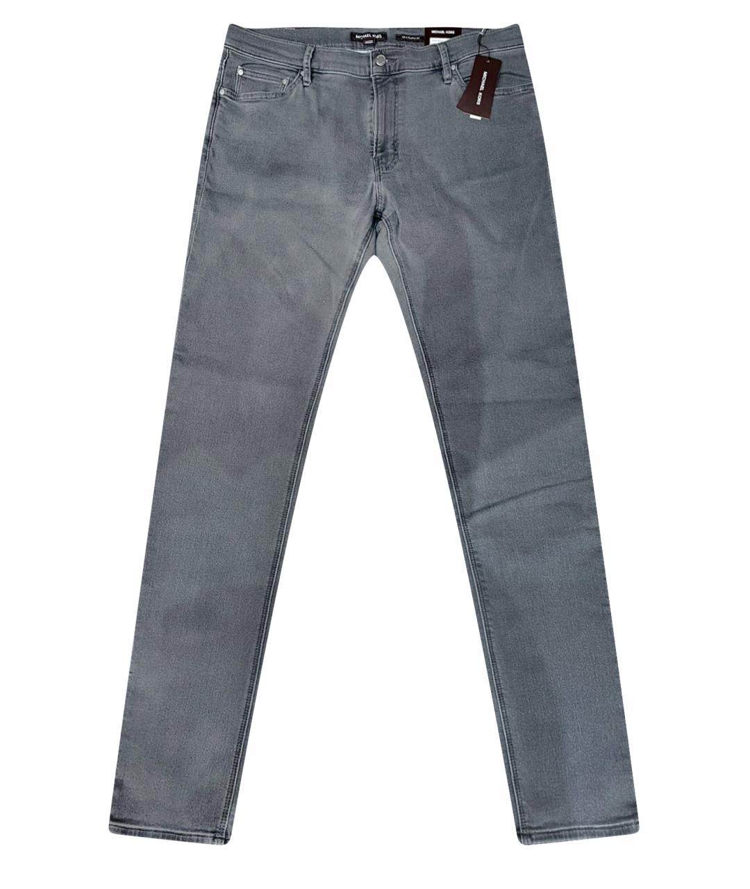 MICHAEL KORS Серые хлопко-эластановые джинсы скинни, фото 1