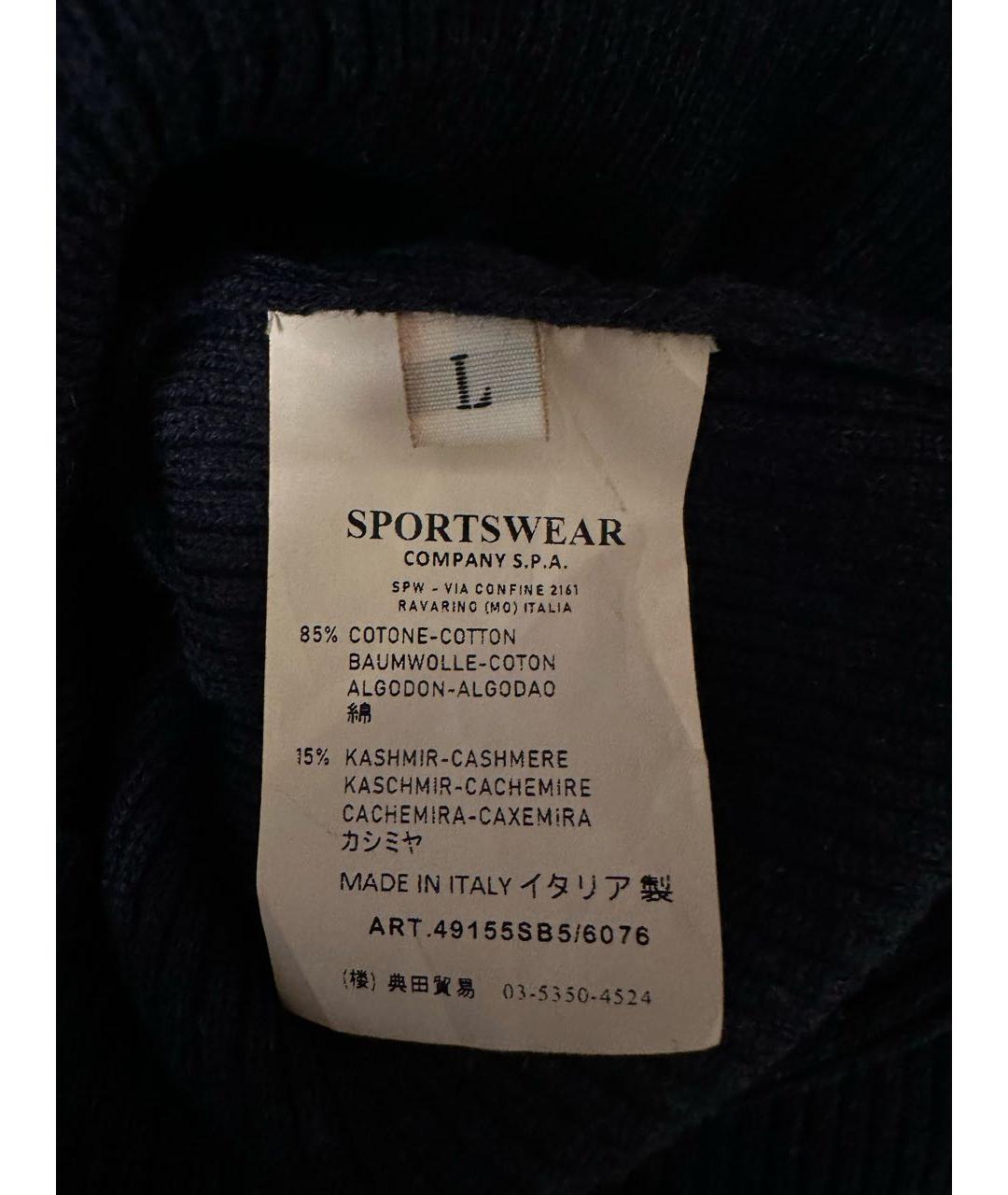 STONE ISLAND Темно-синяя хлопковая водолазка, фото 5