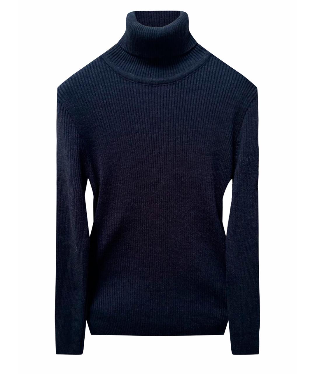 STONE ISLAND Темно-синяя хлопковая водолазка, фото 1