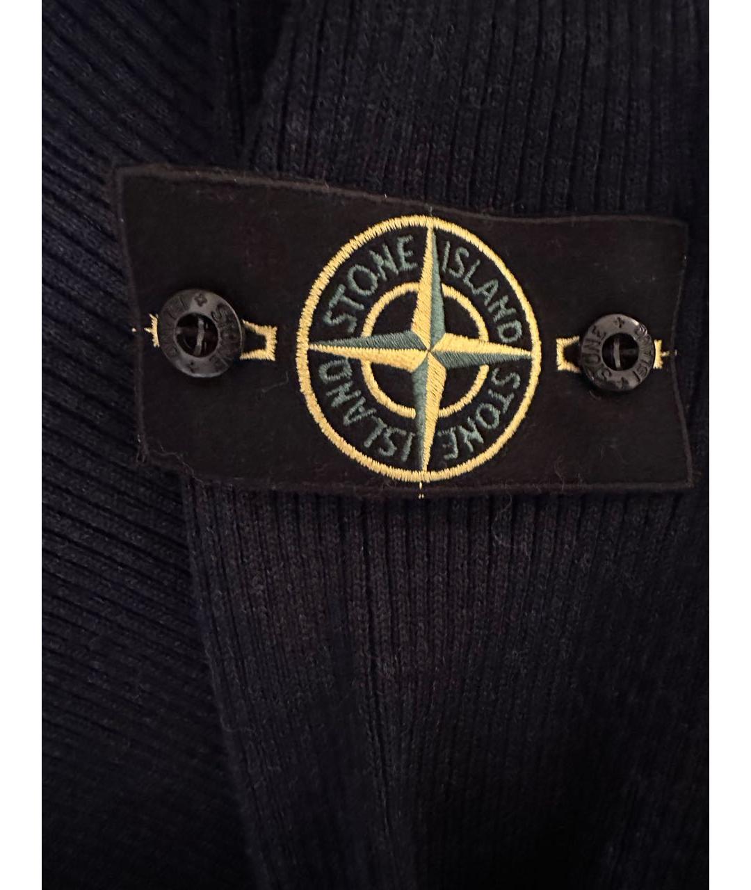 STONE ISLAND Темно-синяя хлопковая водолазка, фото 4