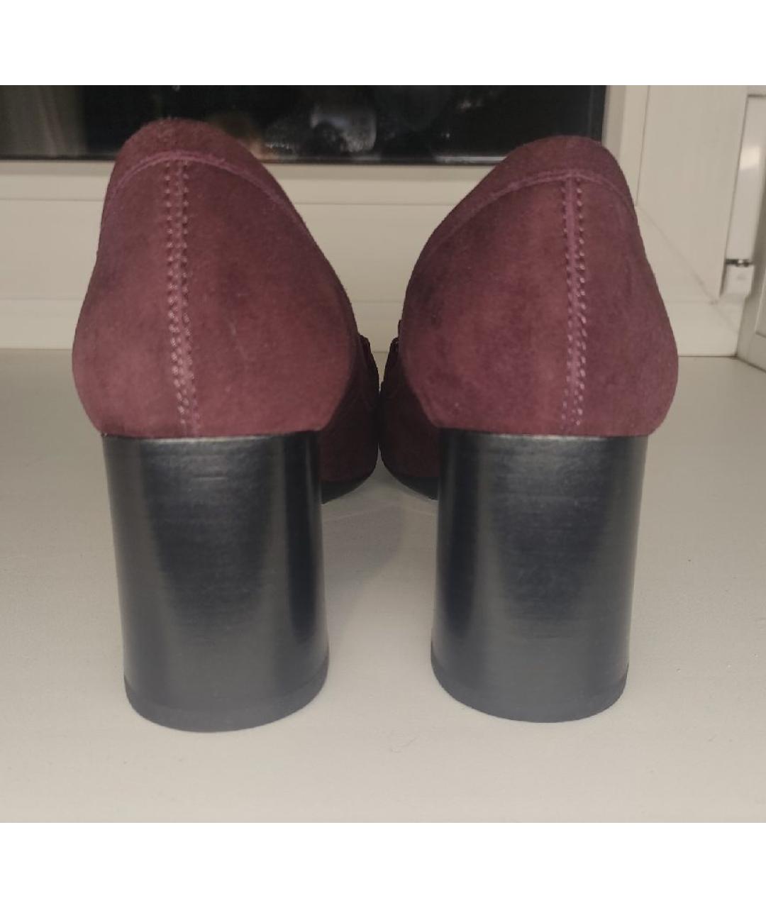 TOD'S Бордовые замшевые туфли, фото 4