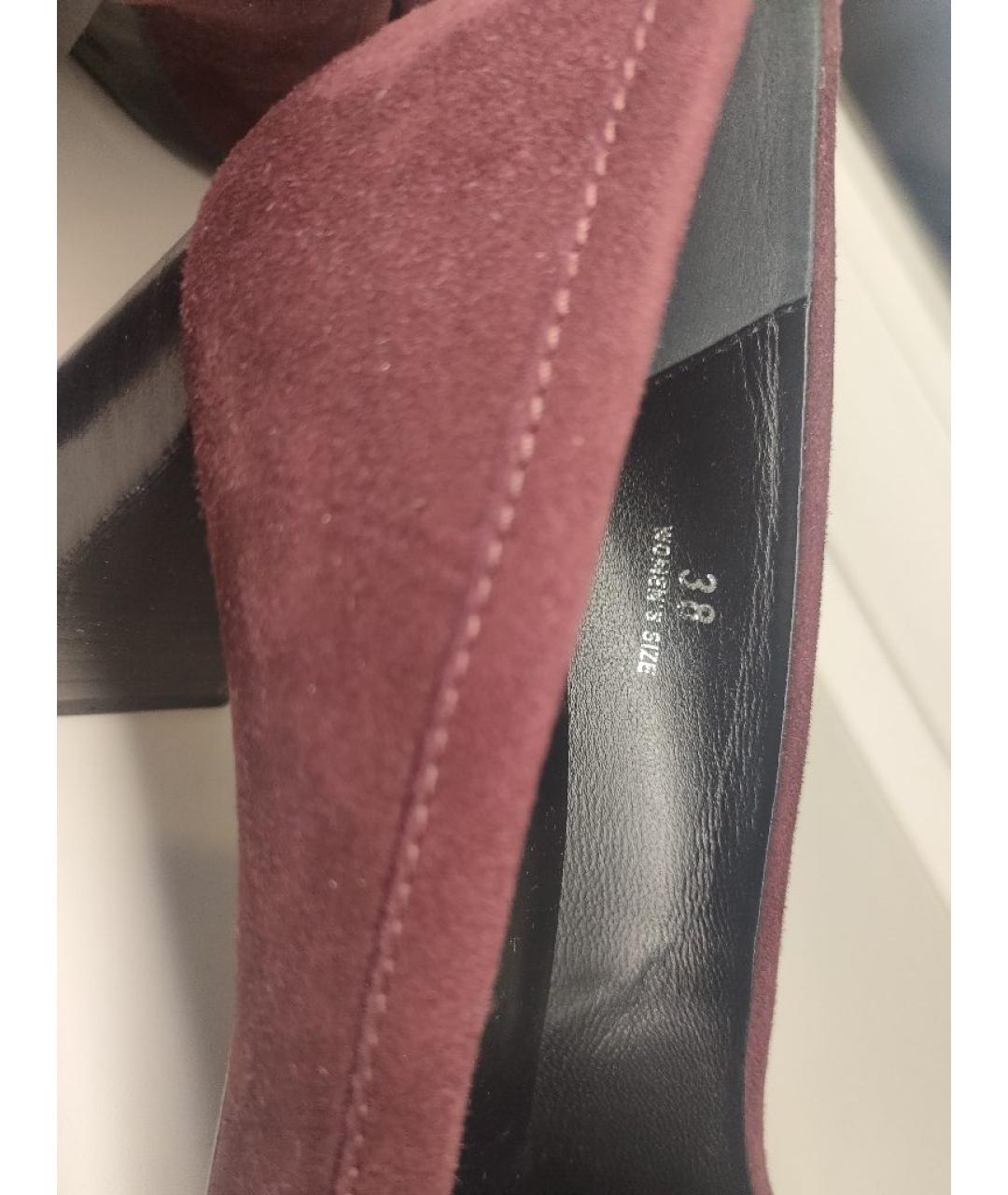TOD'S Бордовые замшевые туфли, фото 6