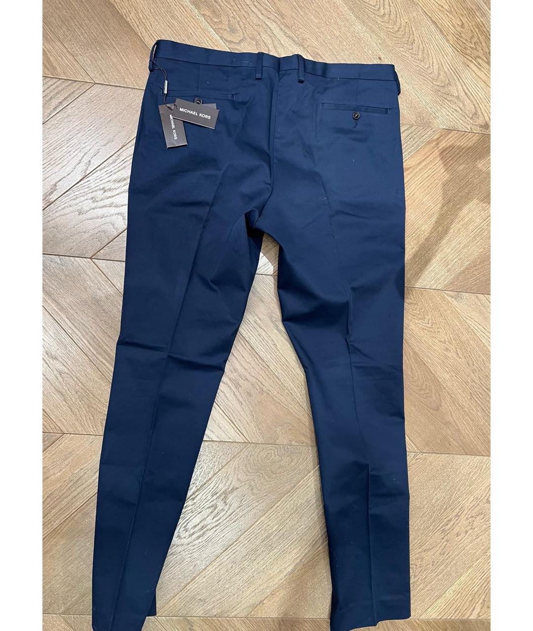 MICHAEL KORS Темно-синие хлопко-эластановые классические брюки, фото 2