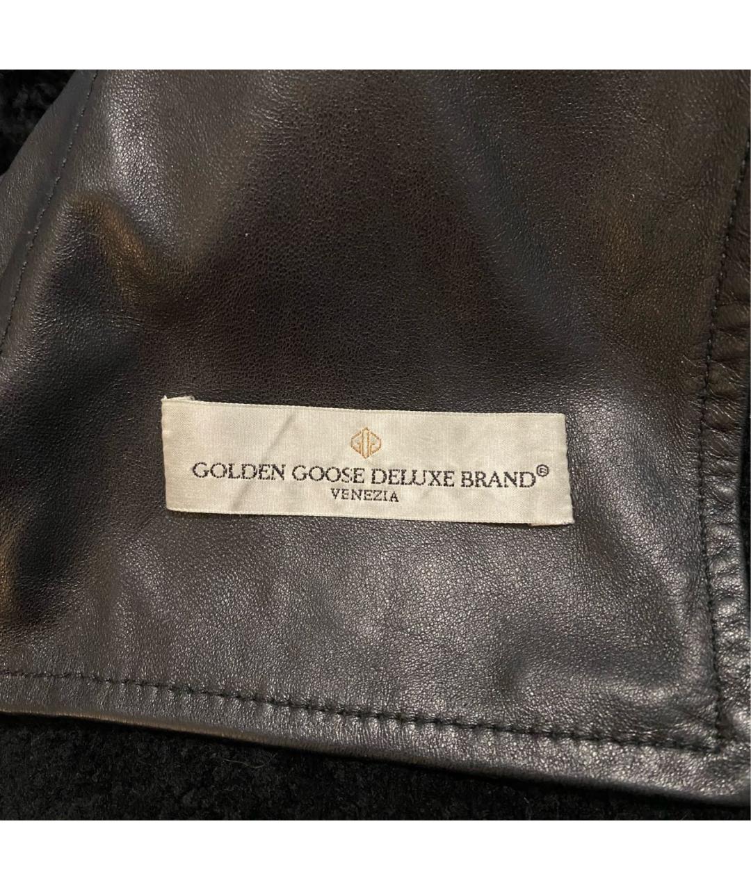 GOLDEN GOOSE DELUXE BRAND Черная замшевая дубленка/шуба, фото 5