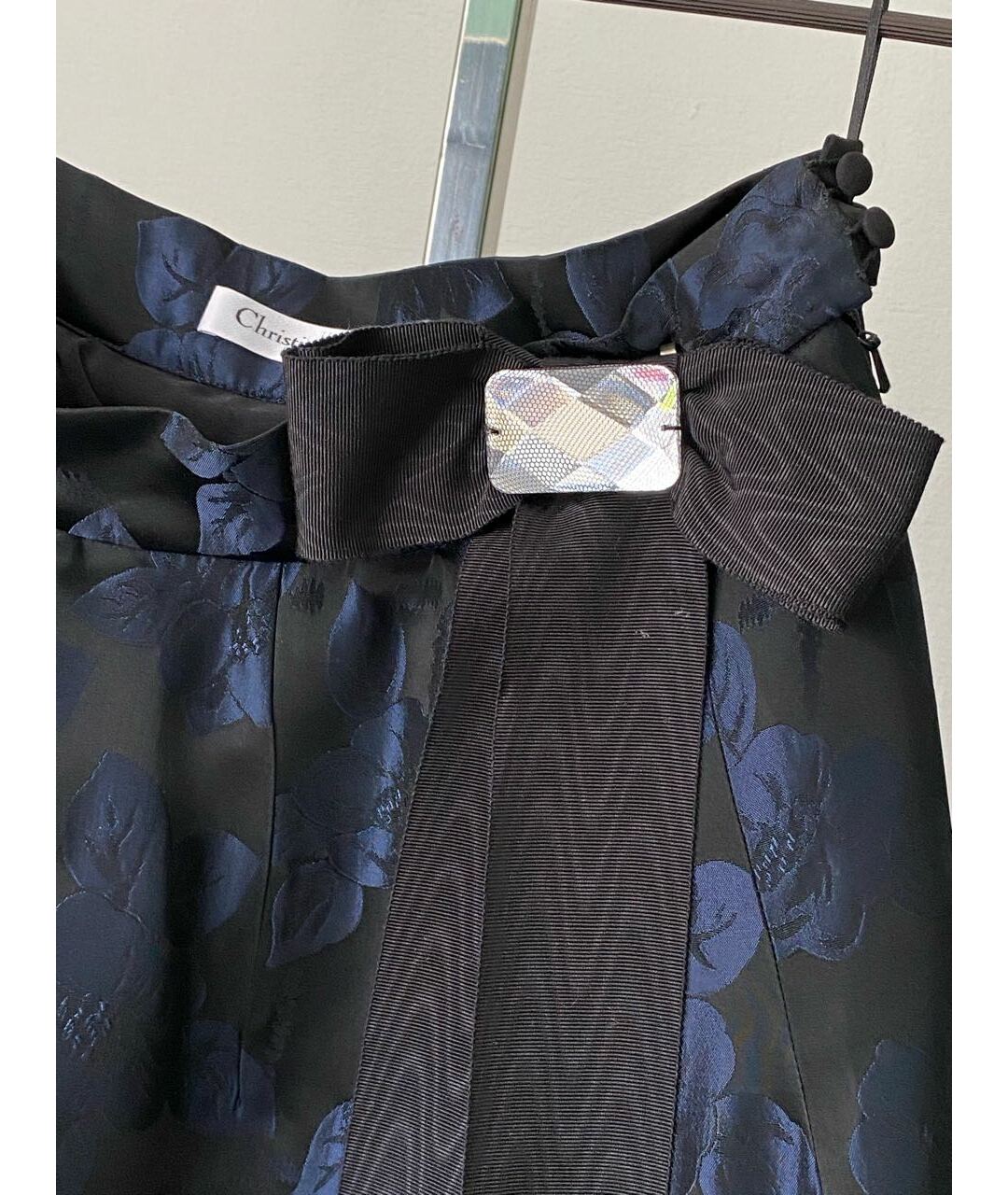 CHRISTIAN DIOR PRE-OWNED Синяя шелковая юбка макси, фото 3