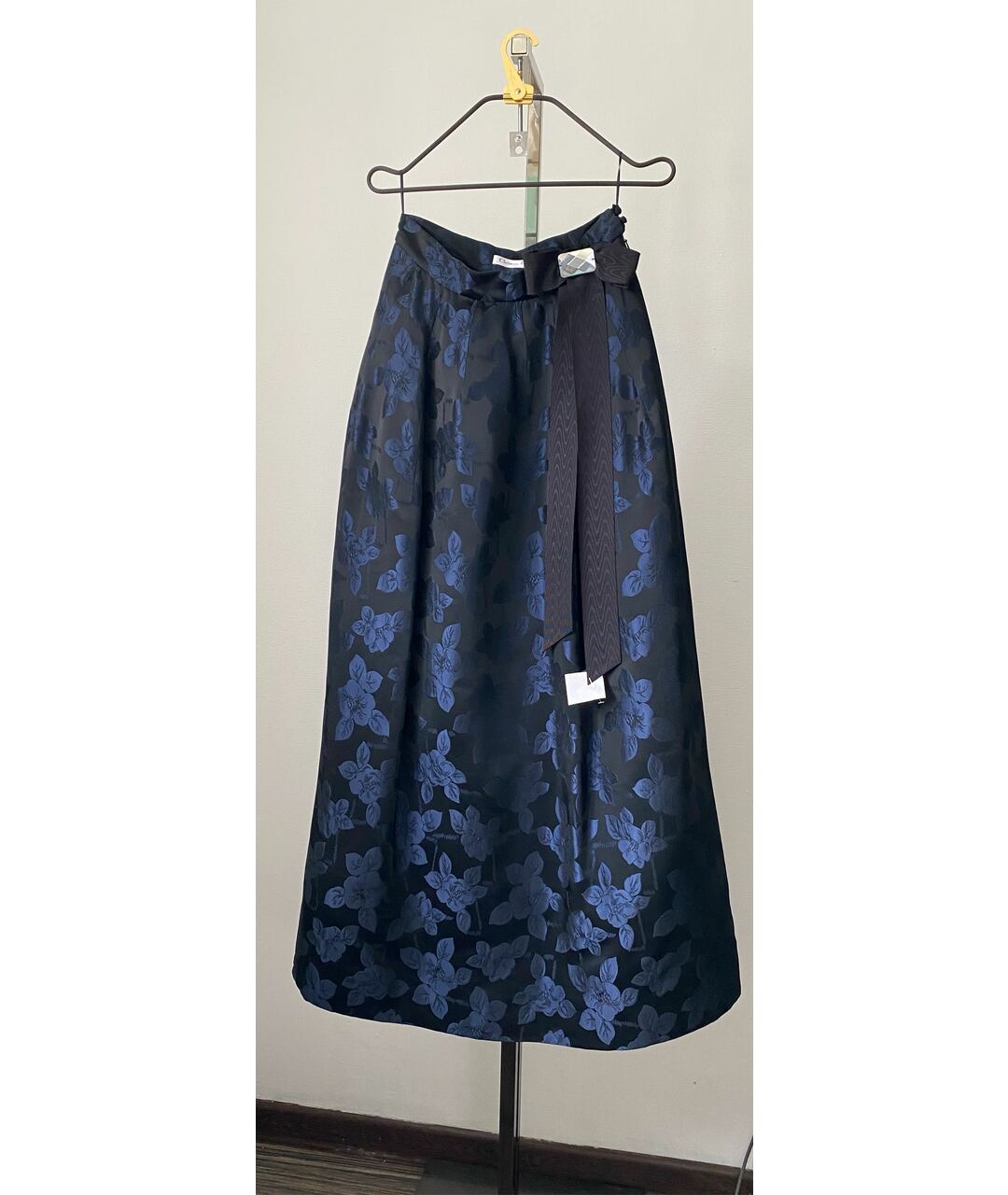 CHRISTIAN DIOR PRE-OWNED Синяя шелковая юбка макси, фото 2