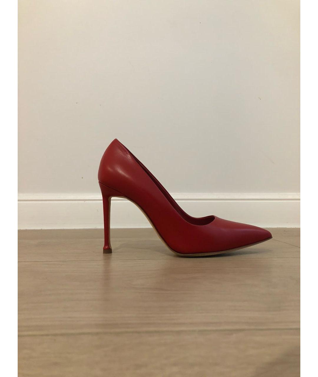 MANOLO BLAHNIK Красные кожаные туфли, фото 8
