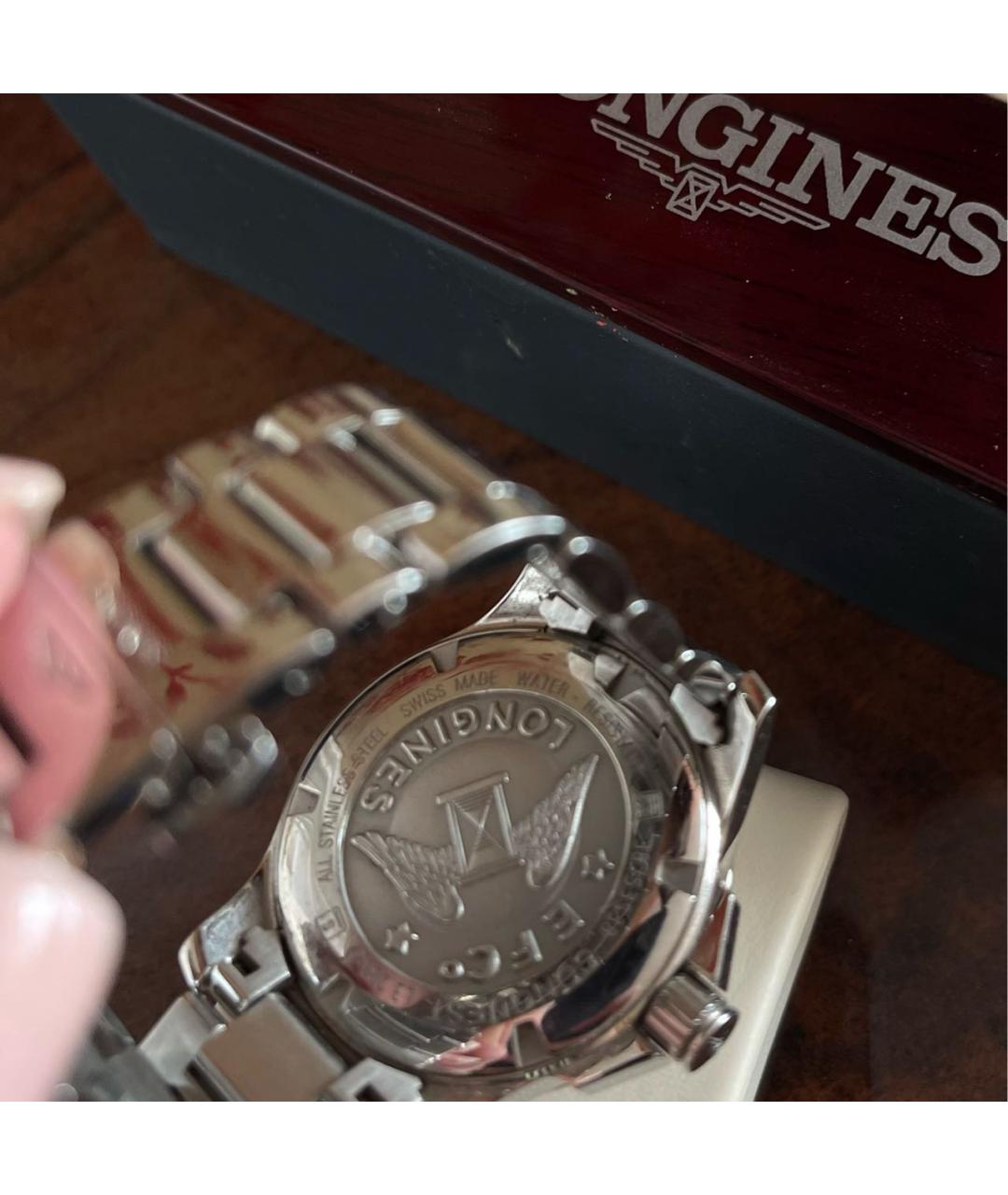 LONGINES Серебряные стеклянные часы, фото 2