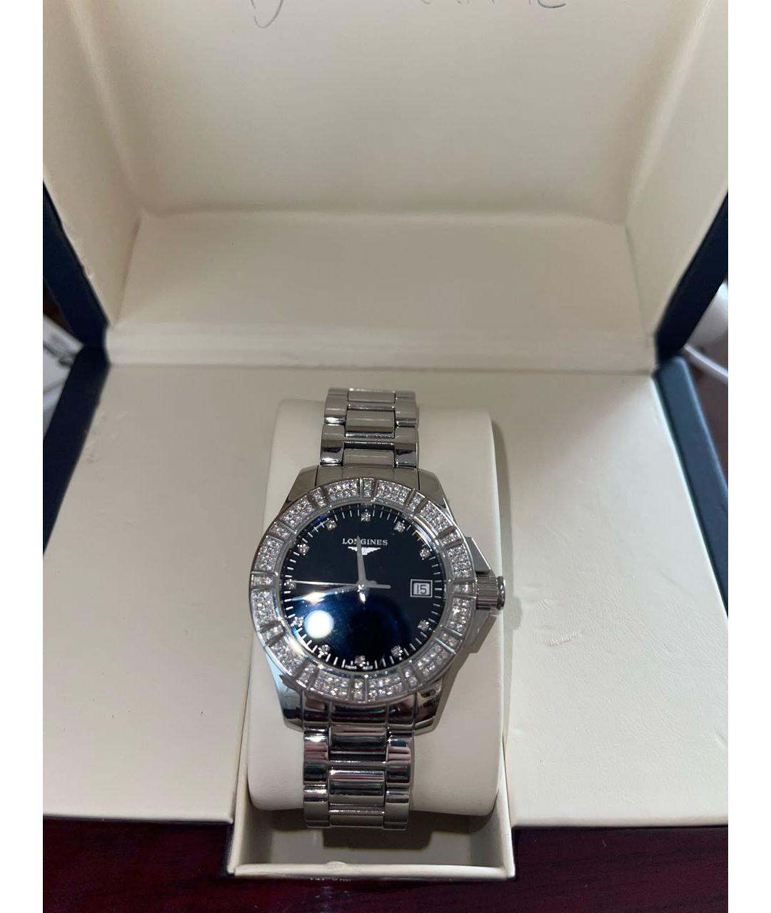 LONGINES Серебряные стеклянные часы, фото 9