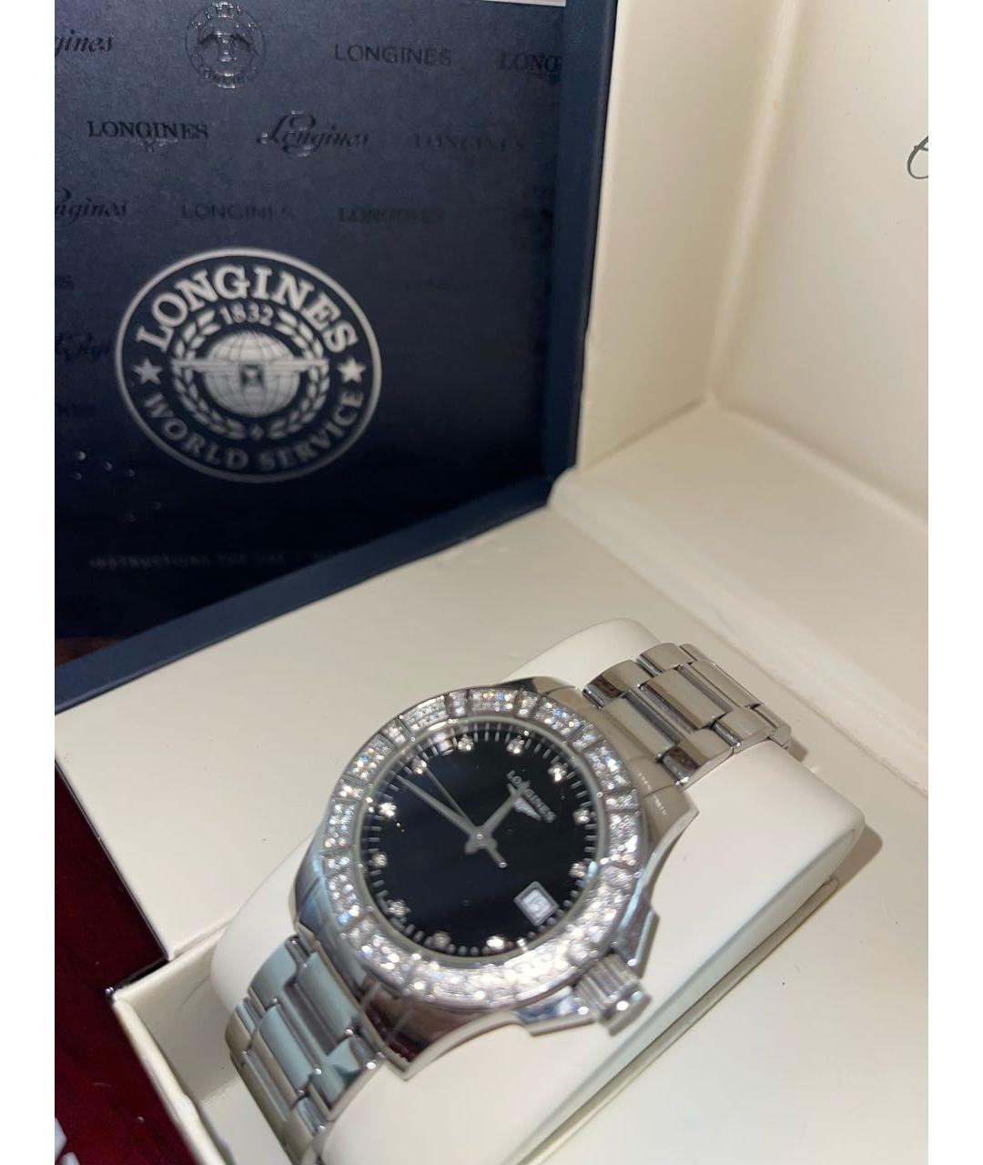 LONGINES Серебряные стеклянные часы, фото 6