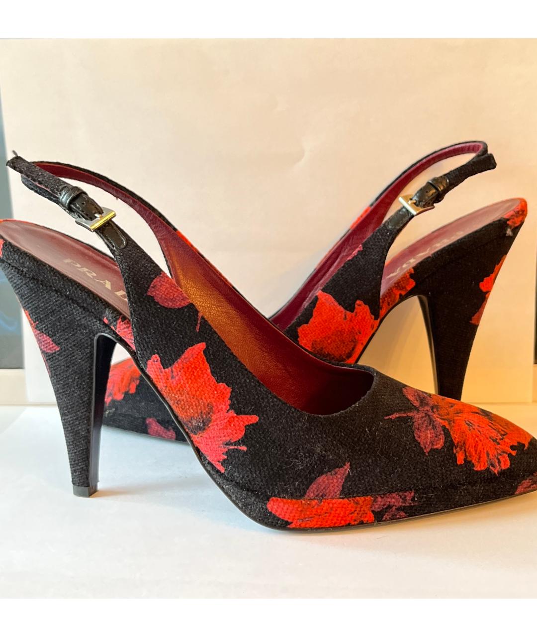 PRADA Черные текстильные туфли, фото 8