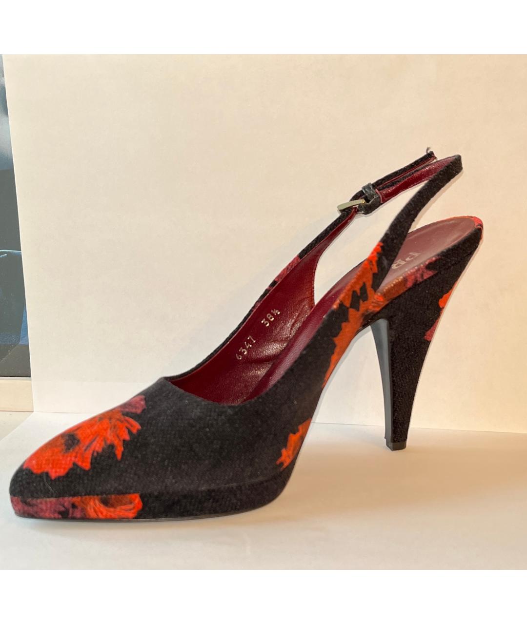 PRADA Черные текстильные туфли, фото 7