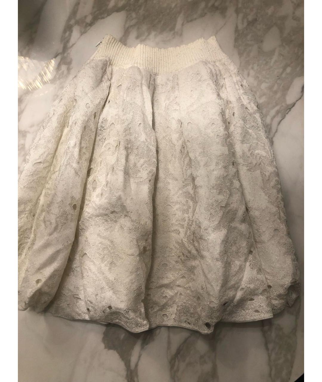 CHANEL Белая вискозная юбка мини, фото 2