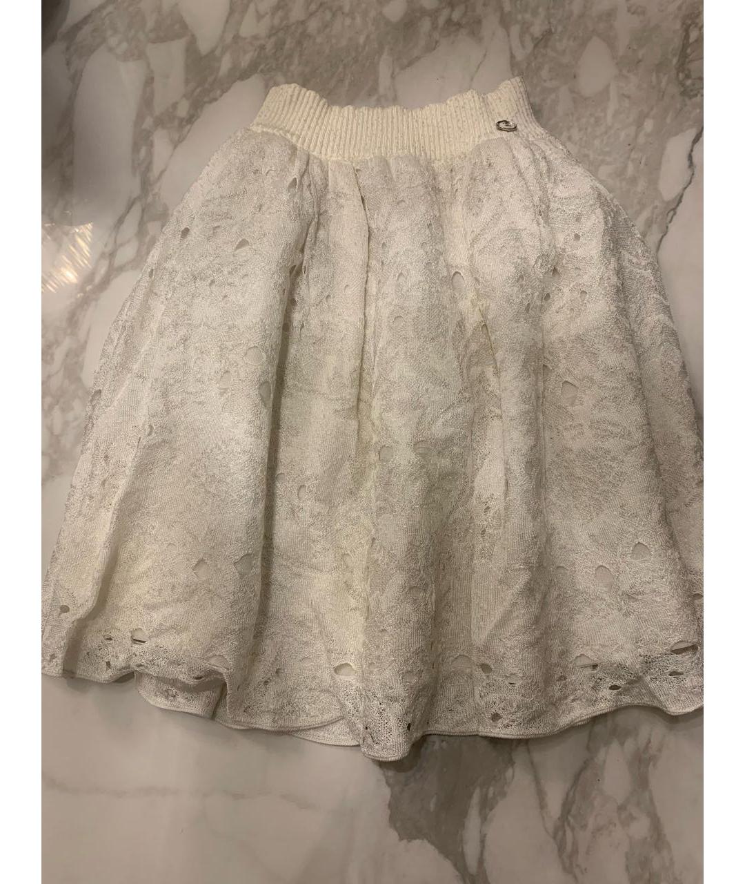 CHANEL Белая вискозная юбка мини, фото 7