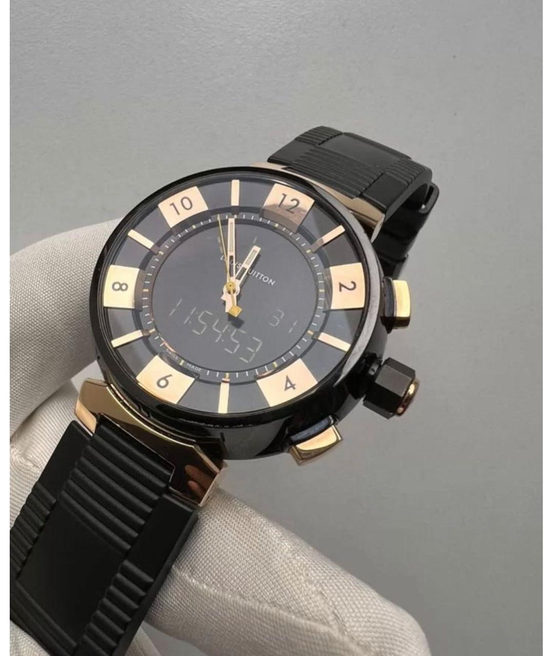 LOUIS VUITTON PRE-OWNED Черные стальные часы, фото 3