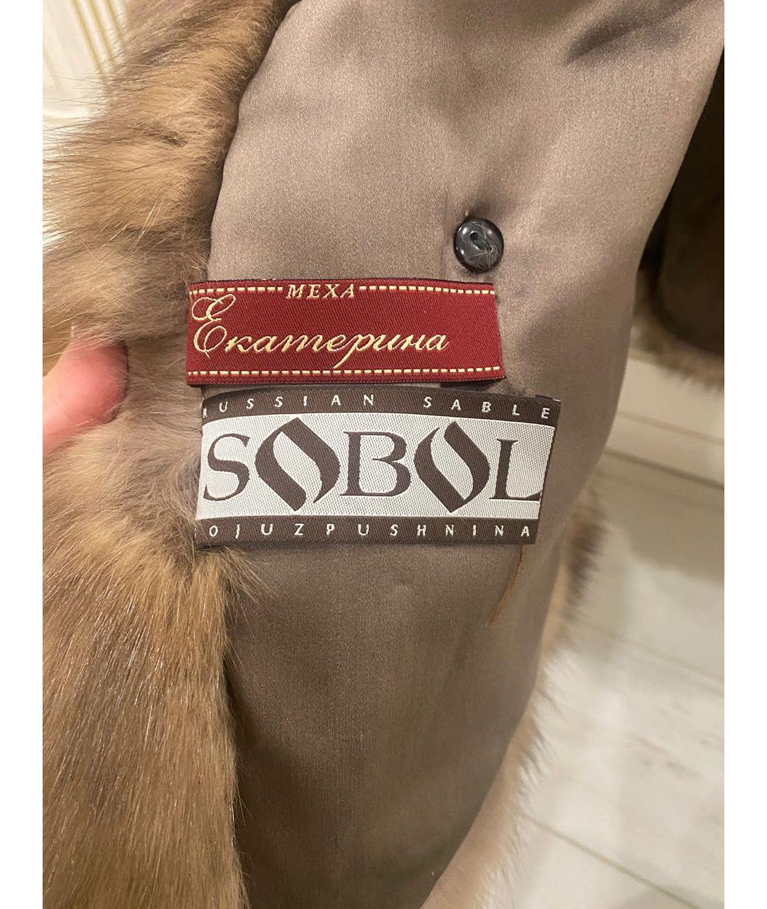 SOBOL Коричневая меховая шуба, фото 8