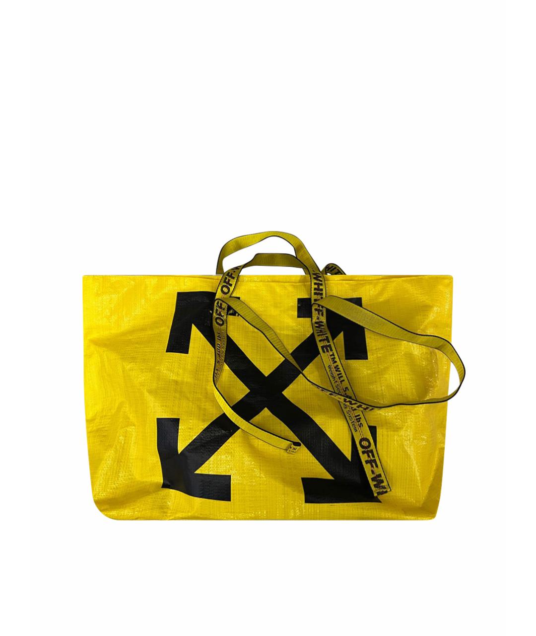 OFF-WHITE Желтая синтетическая сумка тоут, фото 1