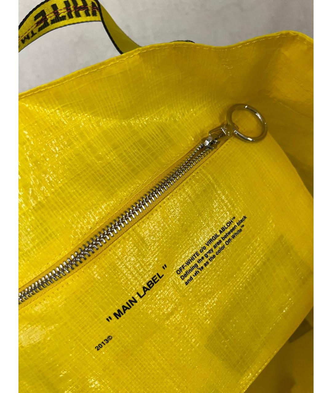 OFF-WHITE Желтая синтетическая сумка тоут, фото 2