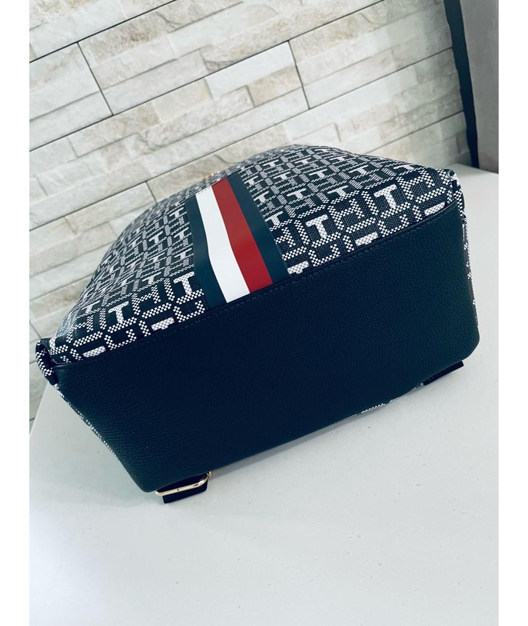 TOMMY HILFIGER Черный рюкзак из искусственной кожи, фото 6