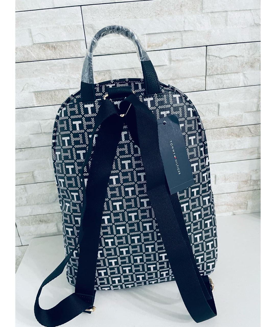 TOMMY HILFIGER Черный рюкзак из искусственной кожи, фото 4