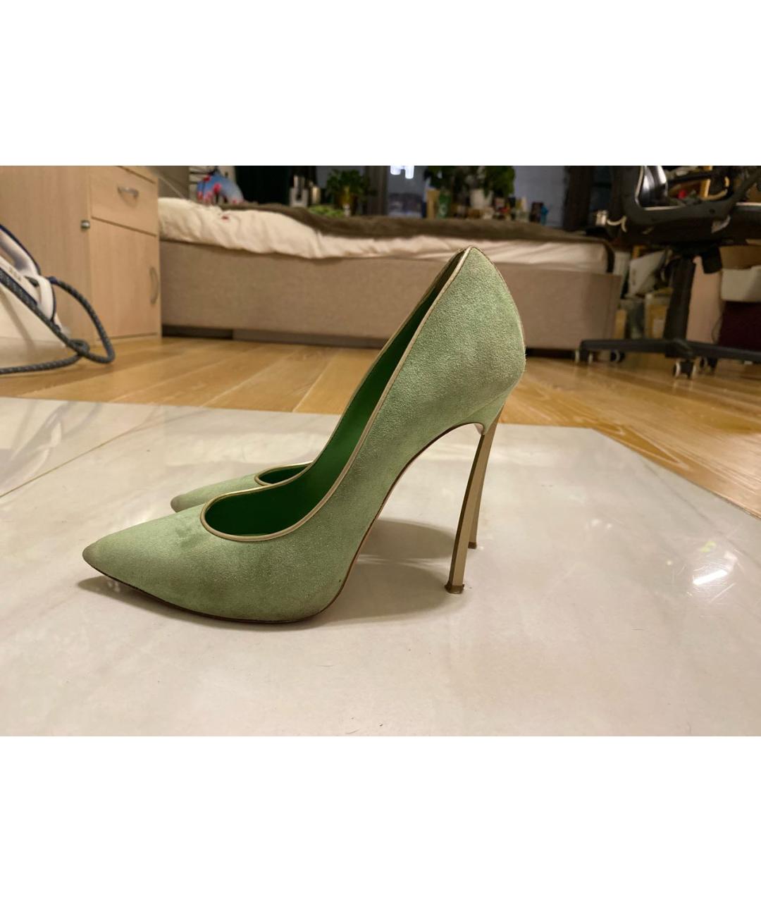 CASADEI Зеленые замшевые туфли, фото 5