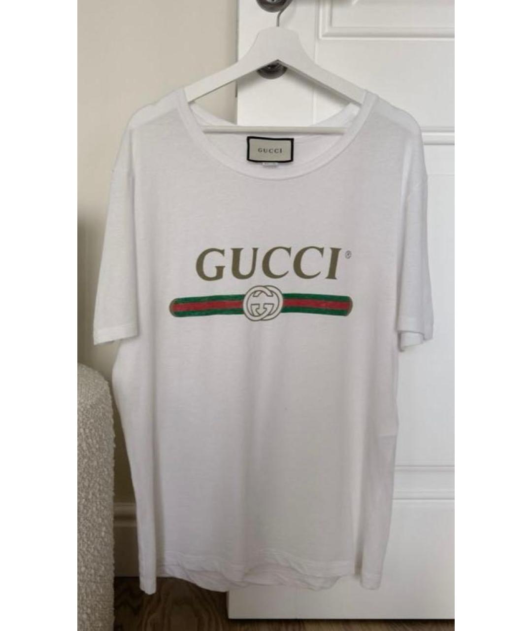GUCCI Белая хлопковая футболка, фото 3