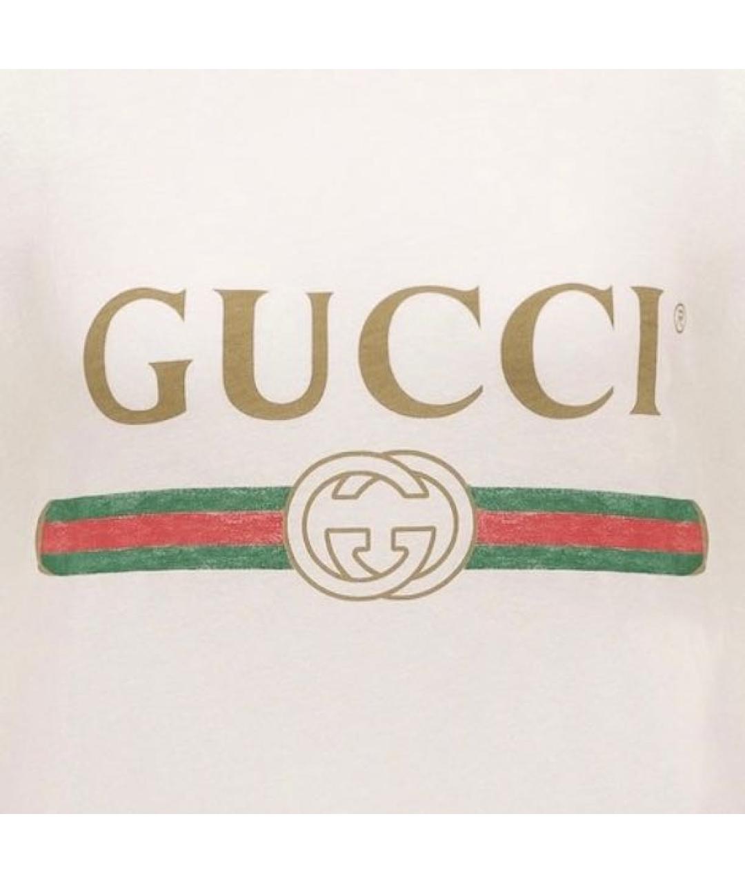 GUCCI Белая хлопковая футболка, фото 4