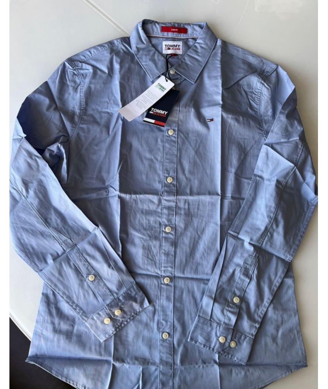 TOMMY HILFIGER Голубая хлопковая классическая рубашка, фото 2