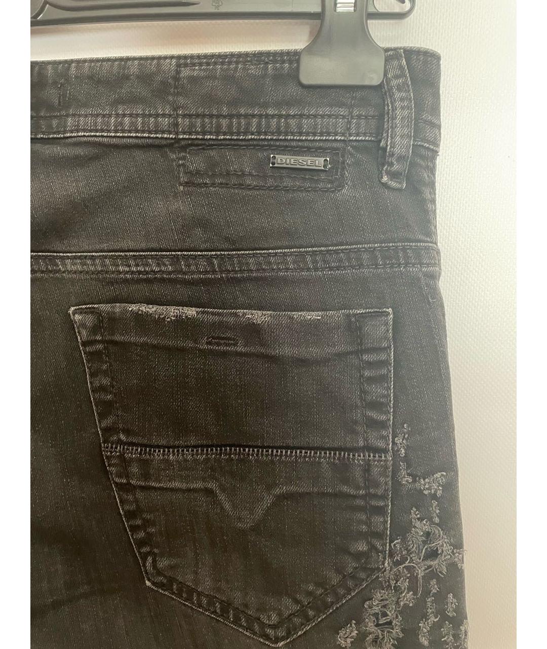 DIESEL Черные хлопко-эластановые джинсы скинни, фото 4