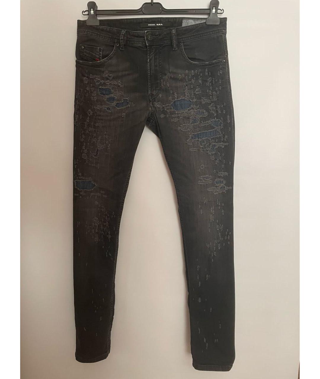 DIESEL Черные хлопко-эластановые джинсы скинни, фото 8