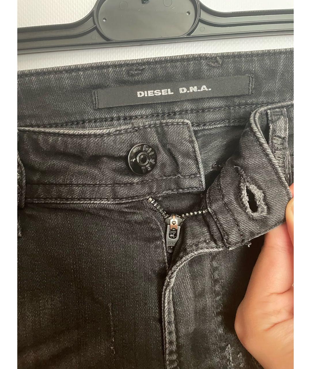 DIESEL Черные хлопко-эластановые джинсы скинни, фото 5