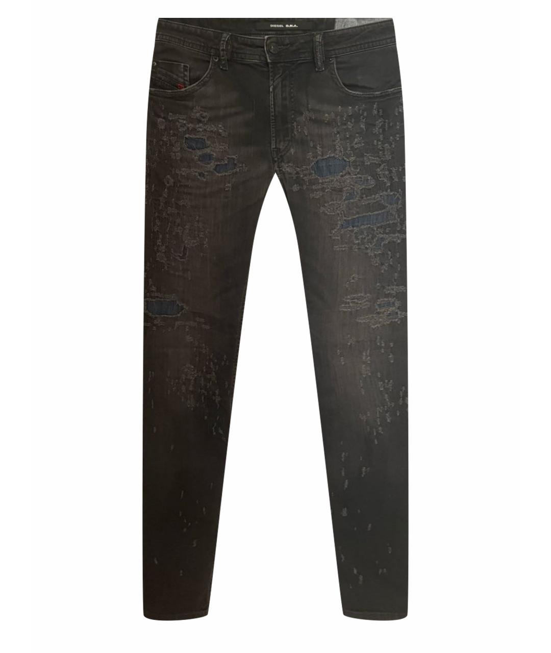 DIESEL Черные хлопко-эластановые джинсы скинни, фото 1