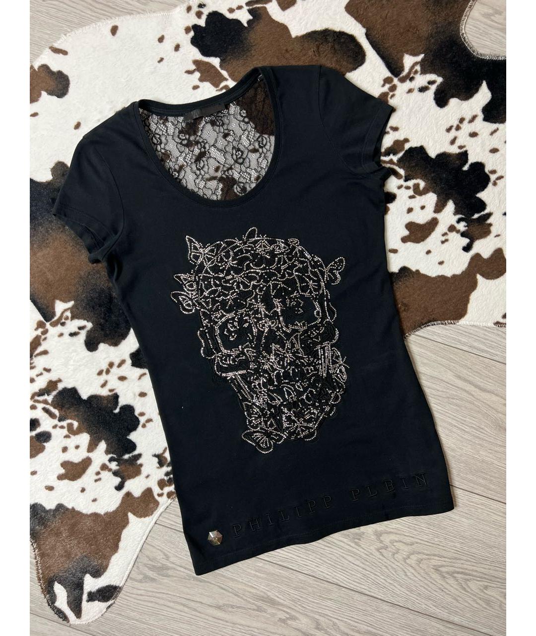 PHILIPP PLEIN Черная хлопковая футболка, фото 2