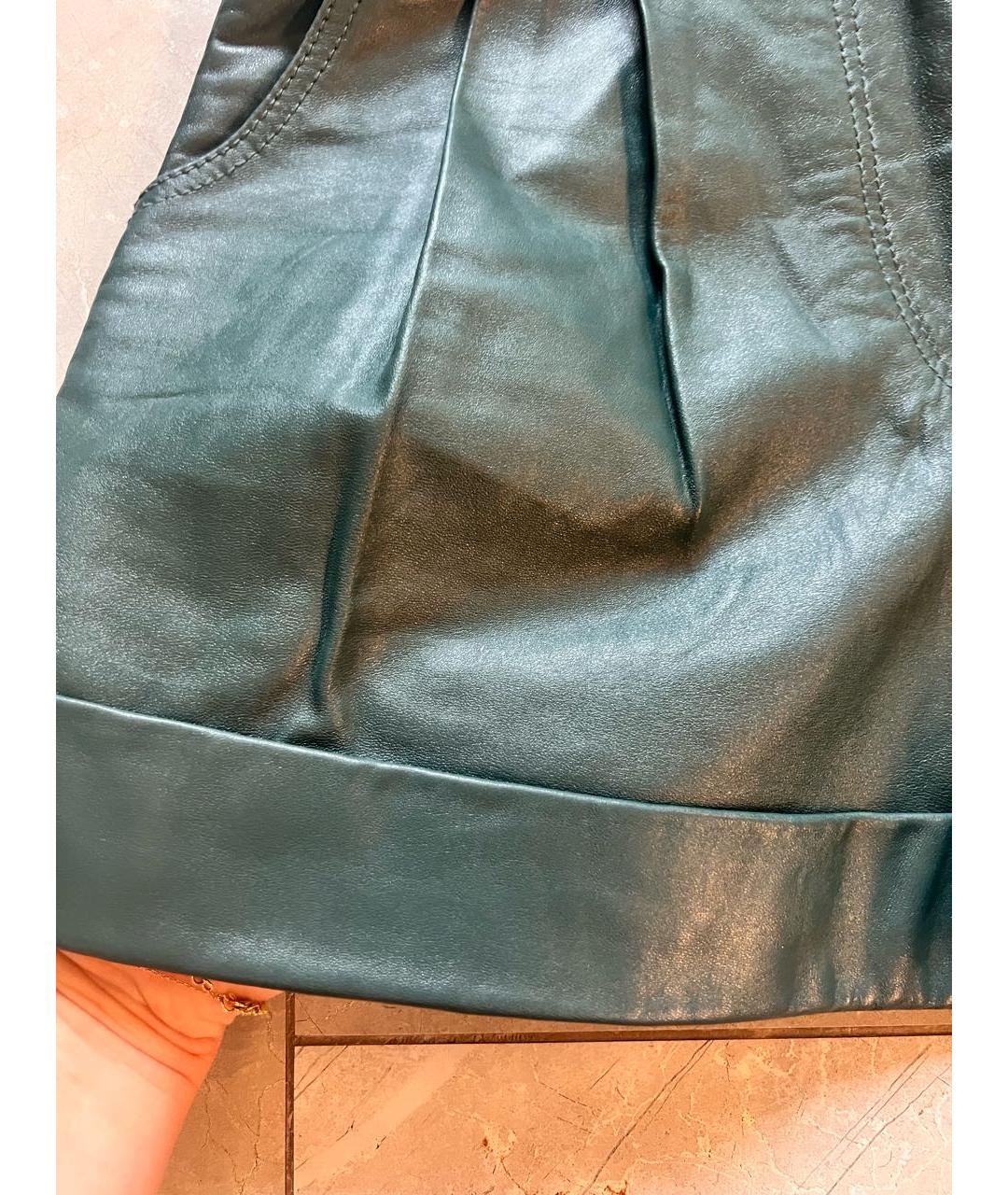 SANDRO Зеленые кожаные шорты, фото 3