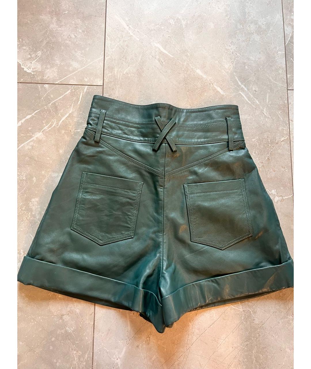 SANDRO Зеленые кожаные шорты, фото 2
