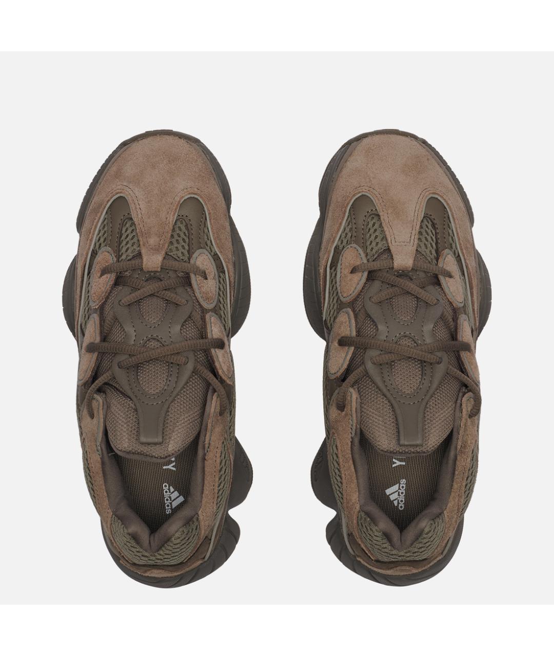 ADIDAS YEEZY Коричневые замшевые кроссовки, фото 3